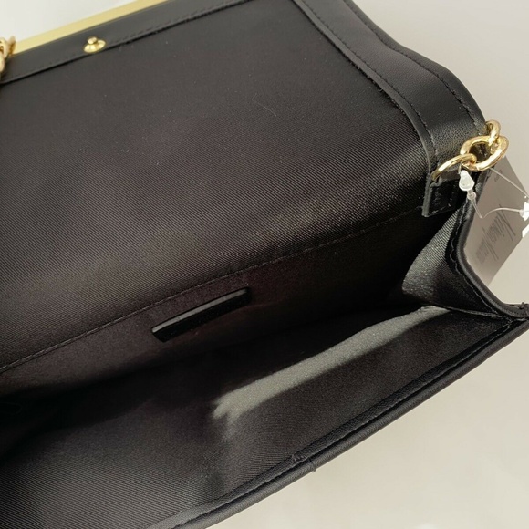 New Neiman Marcus PU Leather Black Crossbody Bag - Picture 6 of 9